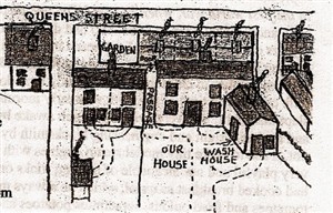 Drawing of Gert's house on Queens Street