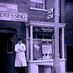 Barry outside the shop 1957 | Photographer Not known